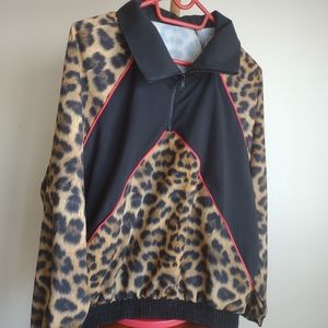 Terez lightweight 3/4 zipper animal print sweater size small